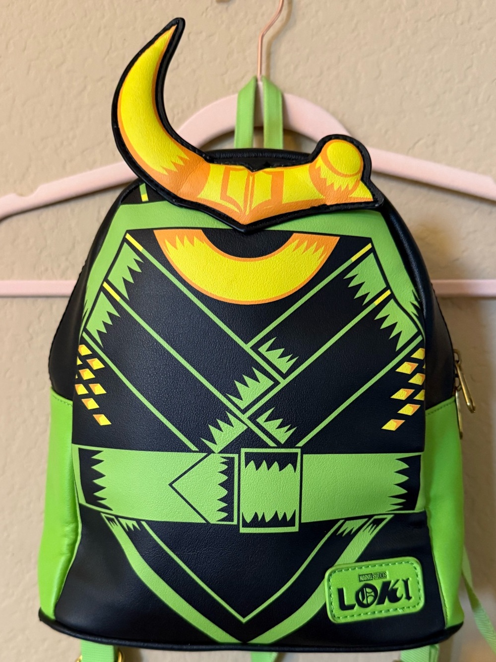 Marvel Loki Backpack Green Black Gold Character Bag